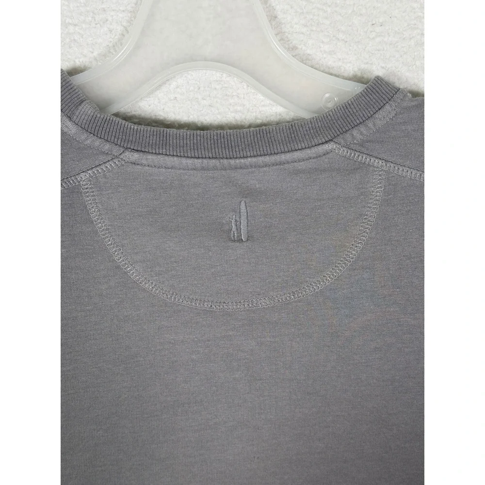 Johnnie-O V-Stitch Gray Crewneck Sweatshirt French Terry Pullover Mens Small